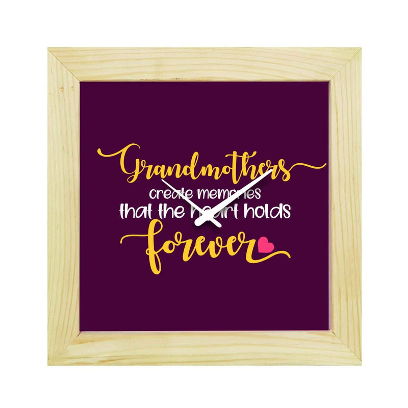 Yaya Cafe Grandmother Create Memories That The Heart Hold Forever Desk Clock Canvas Home Decor - 8x8 inches