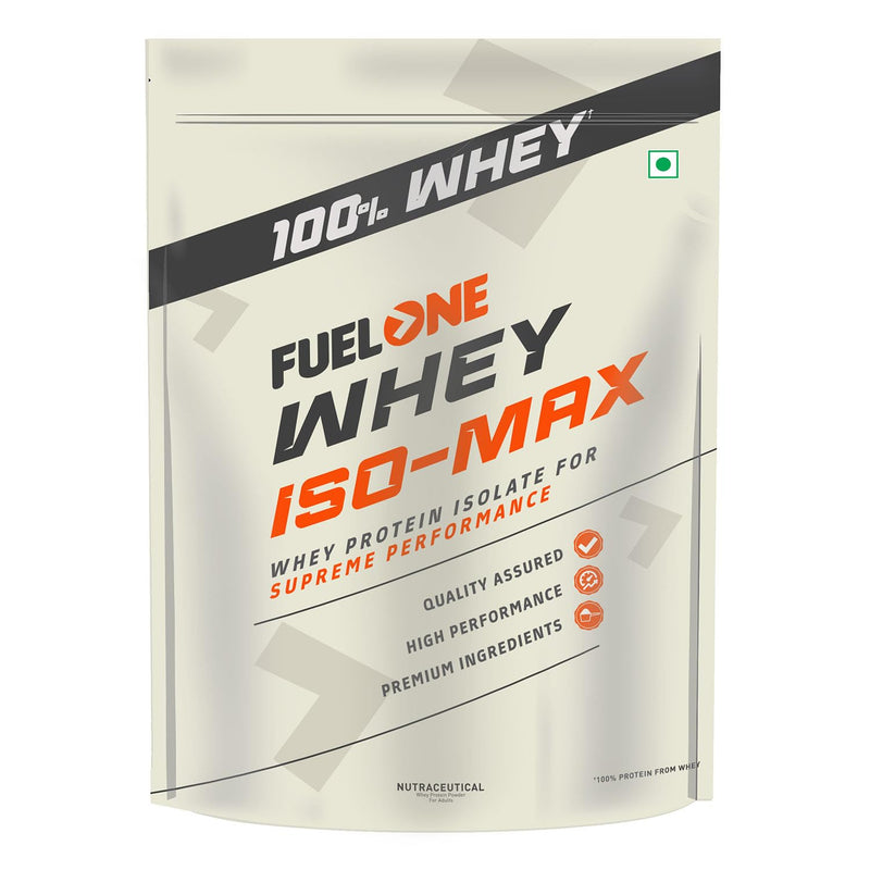 FUELONE Whey Iso-Max, Whey Protein Isolate, 31G Protein (Unflavoured, 1Kg / 2.2Lb), No Added Sugars Or Maltodextrin