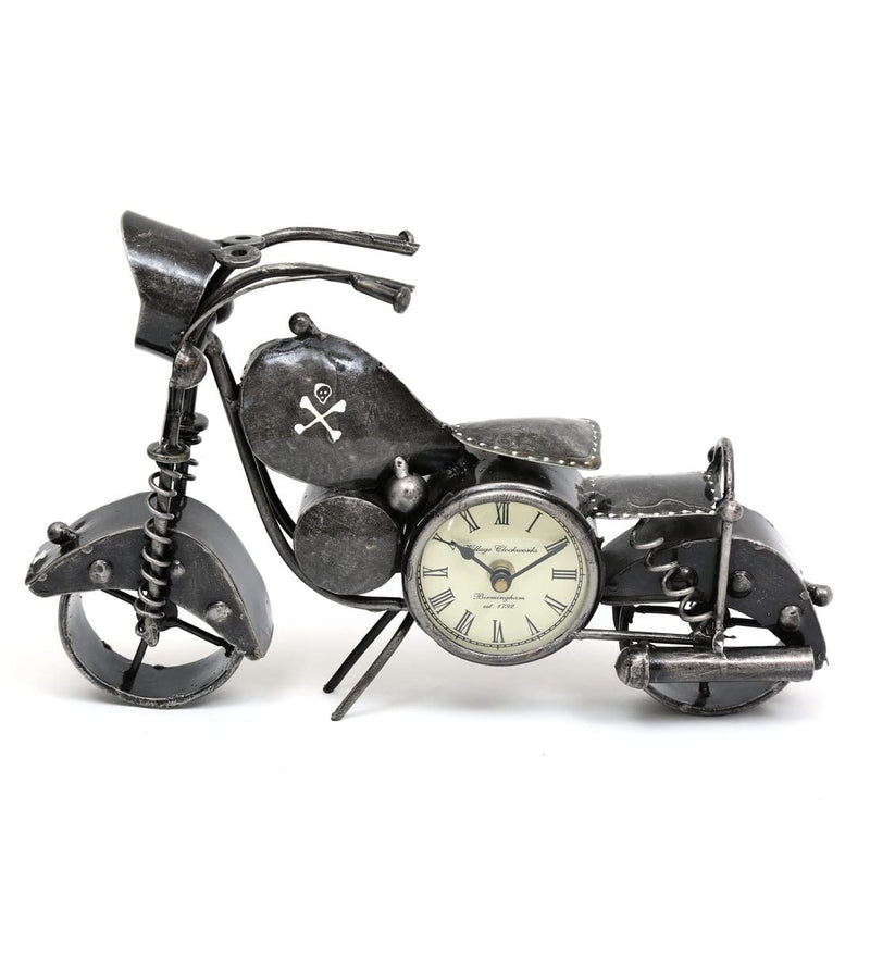 SUNTOWN Wrought Iron Decorative Showpiece Bike Clock Table Decor for Living Room/Hotel/Restaurant/Home/Office/Dining/Gift/14 * 3 * 9 in