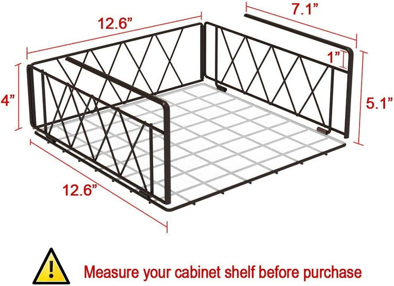 Go Hooked Under Shelf Basket, 2 Pack Wire Under Cabinet Organizer Shelf, Hanging Storage Baskets for Kitchen Pantry, Black Elevate Your Storage Game Streamline Your Space with Shelf Basket