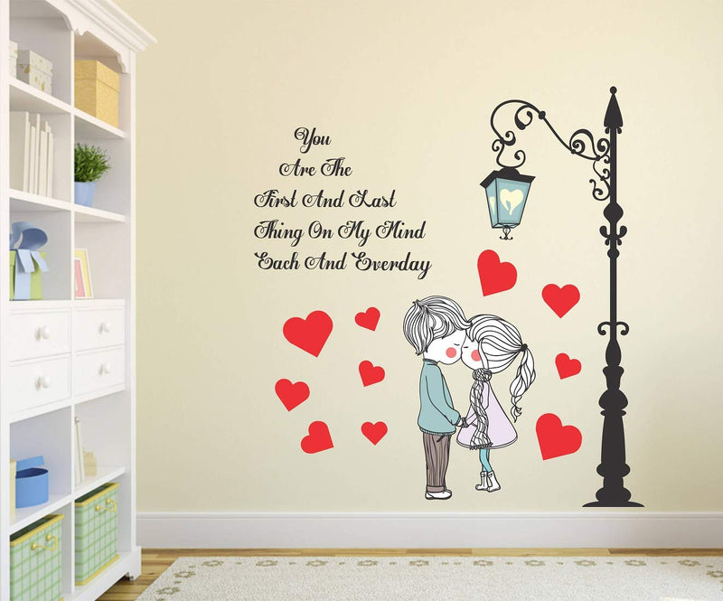 Tuffuk Love Couple Large Vinyl Wallstickers for Home Decorations(80 cm x 90 cm)5TZ191