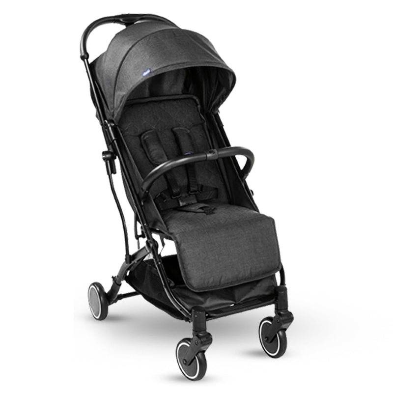 Chicco Trolleyme Stroller With Bumper Bar,Pram For 0-3 Years New Born/Baby/Toddler/Kid (Boy,Girl)Backrest With Multi-Level Adjustment,With Rain Cover,Canopy With Window Mesh,(Upto 15 Kgs,Stone Black)