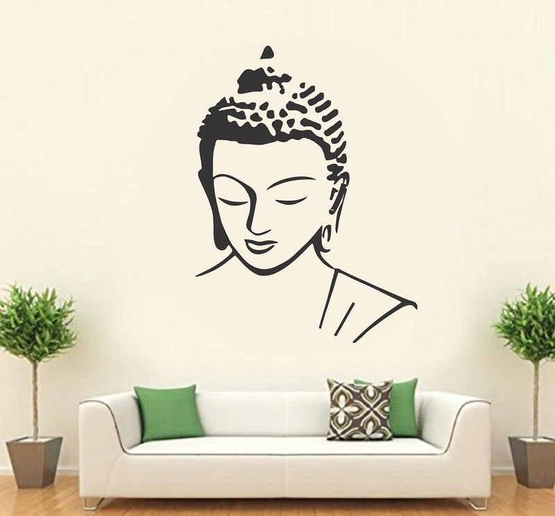 Asmi Collections PVC Wall Stickers Beautiful Black God Buddha