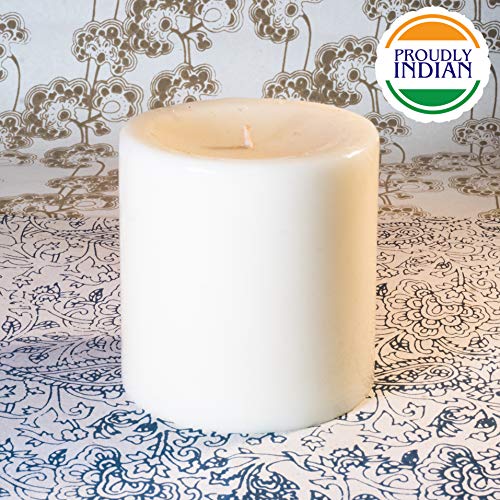 Unscented Round Pillar Candles, 4x4 Inches