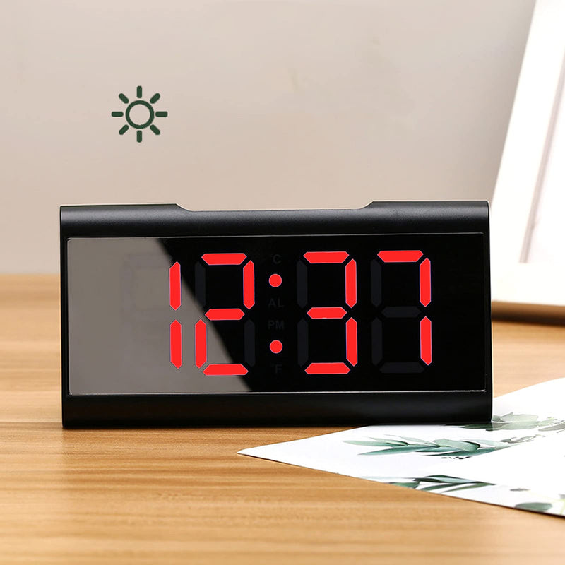 Digital Clock, Desk Clock USB Charging for Bedroom for Office for Home(red)