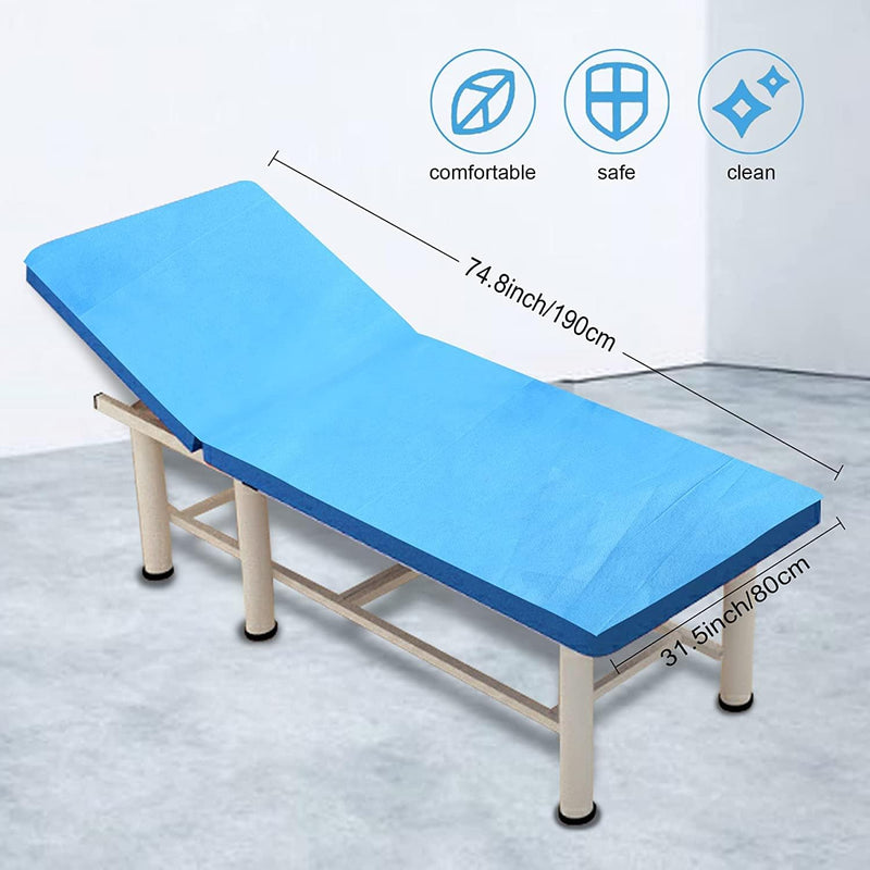 Disposable Bedsheets for Hospital, Spa, Parlour, Bed Cover, Massage, Home travling White Blue Bed Sheets for Single Use and Throw (30 * 72 Inch) (30)