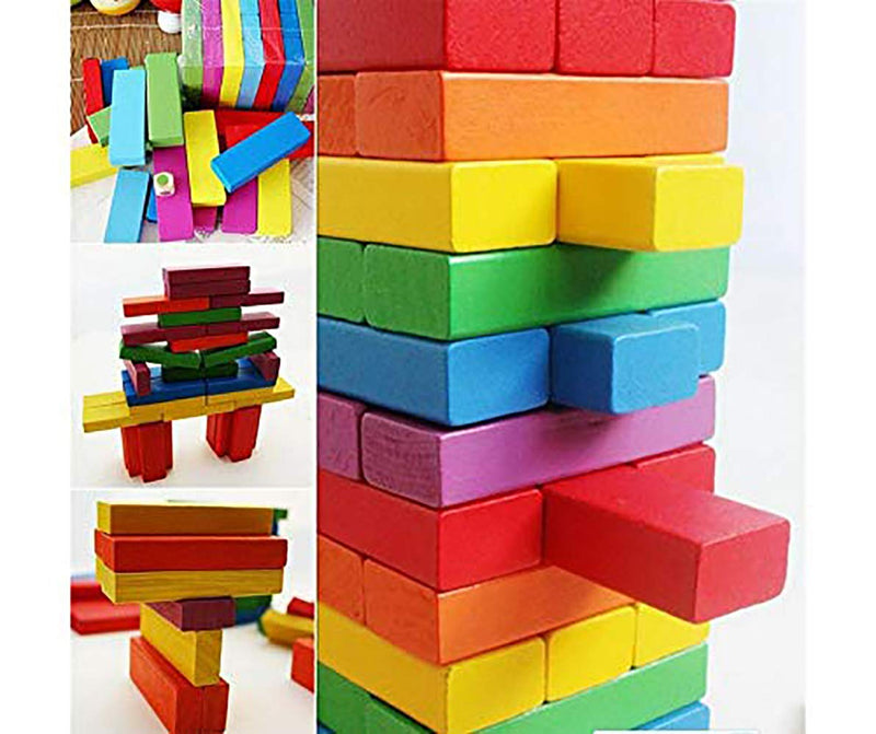 Webby for Adult's Wooden Colorful Building Blocks Educational Game Toy - 54 Pieces