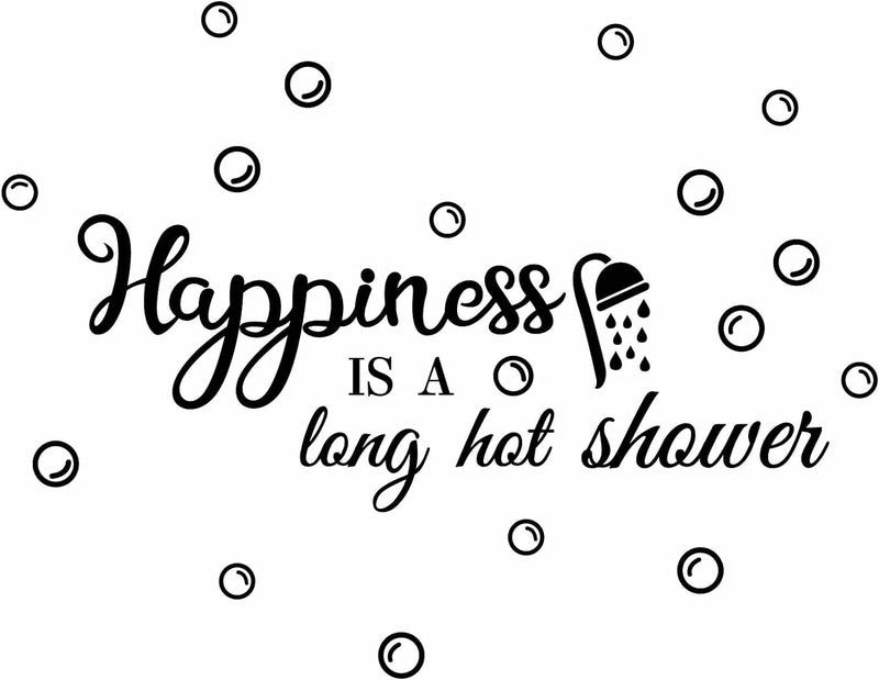 GADGETS WRAP Bathroom Quotes Wall Stickers, Fine-Carved Wall Decals Without Edges, Black Art Letters Bubbles Wall Stickers for Shower Room Hotel Washroom Bath