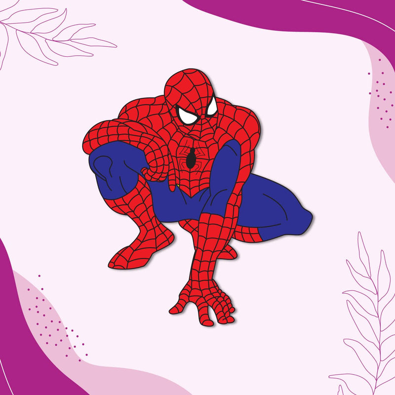 Bhai Please Spiderman Wooden Fridge Magnet (Pack of 1) Fun Comic Character Gift and Decoration