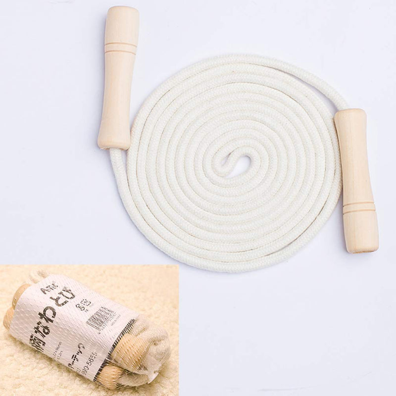 Homello Jump Rope For Kids - Wooden Handle - Adjustable Cotton Braided Fitness Skipping Rope