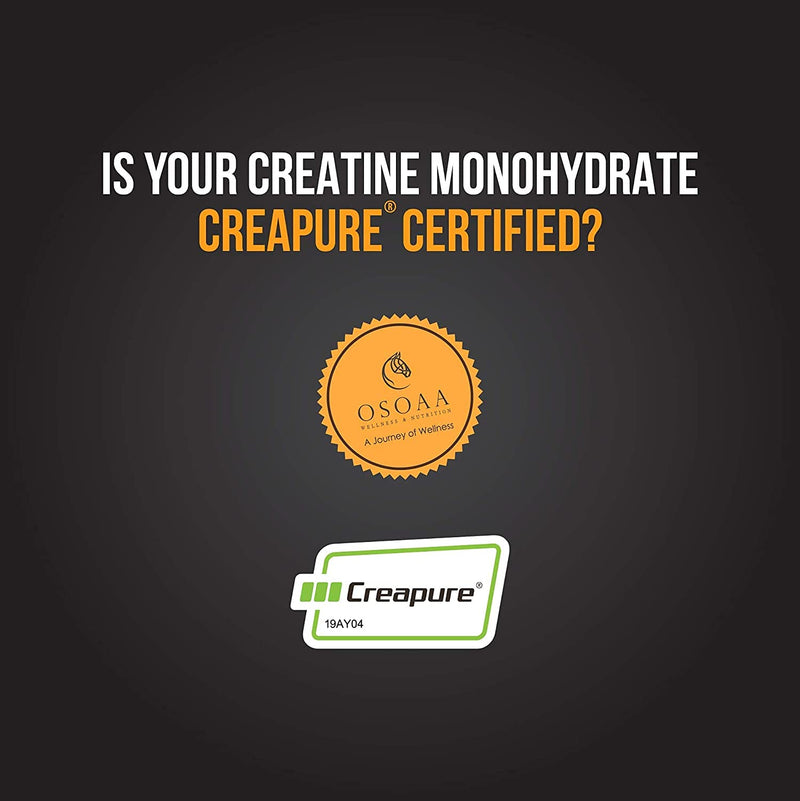 OSOAA Creatine Monohydrate "Creapure" Germany Certified (100 Gm) | Lab Tested & Fssai Approved |Boosts Strength & Athletic Performance | Muscle Repair & Recovery| Unflavoured Powder