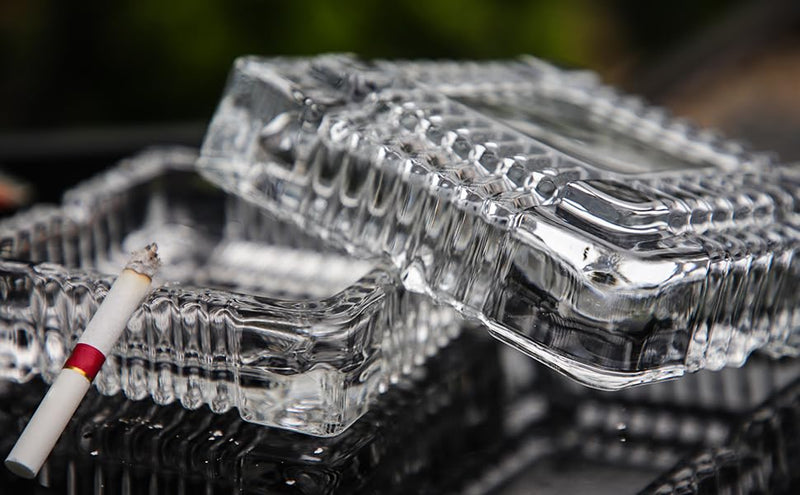 PIRU Square Heavy Glass Crystal Ashtray For Indoor, Ash Trays For Smoking For Home, Ashtray For Cigarette Stylish, Ashtray (PACK-2)