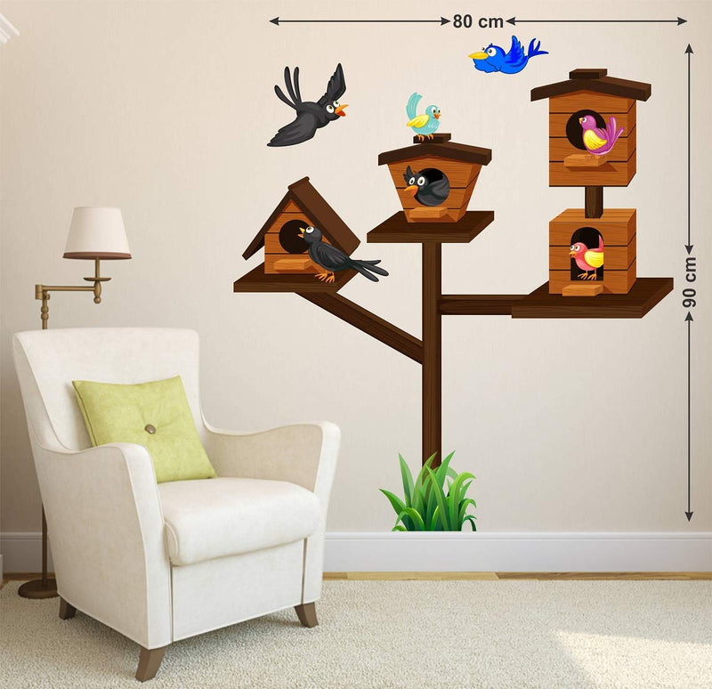 Tuffuk Birds Home Large Vinyl Wallstickers for Home Decorations (80 cm x 90 cm)5TZ097