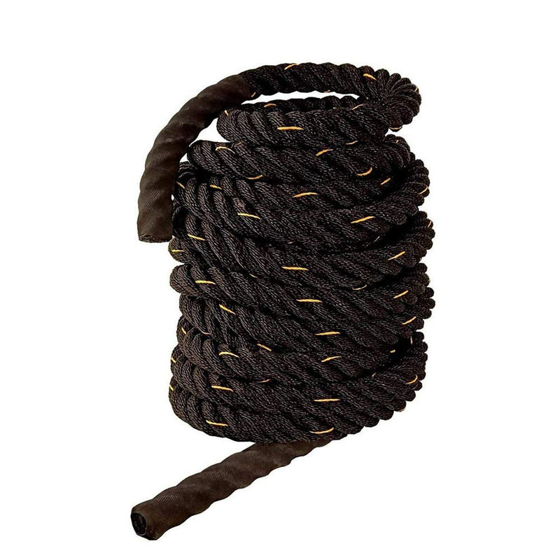 AZUKA® PP Battle Rope 1.5 inches X 50 Ft,Weight-9.5kg (Black & Yellow) + Anchor Wall Mount + Free Surprise Poster Inside