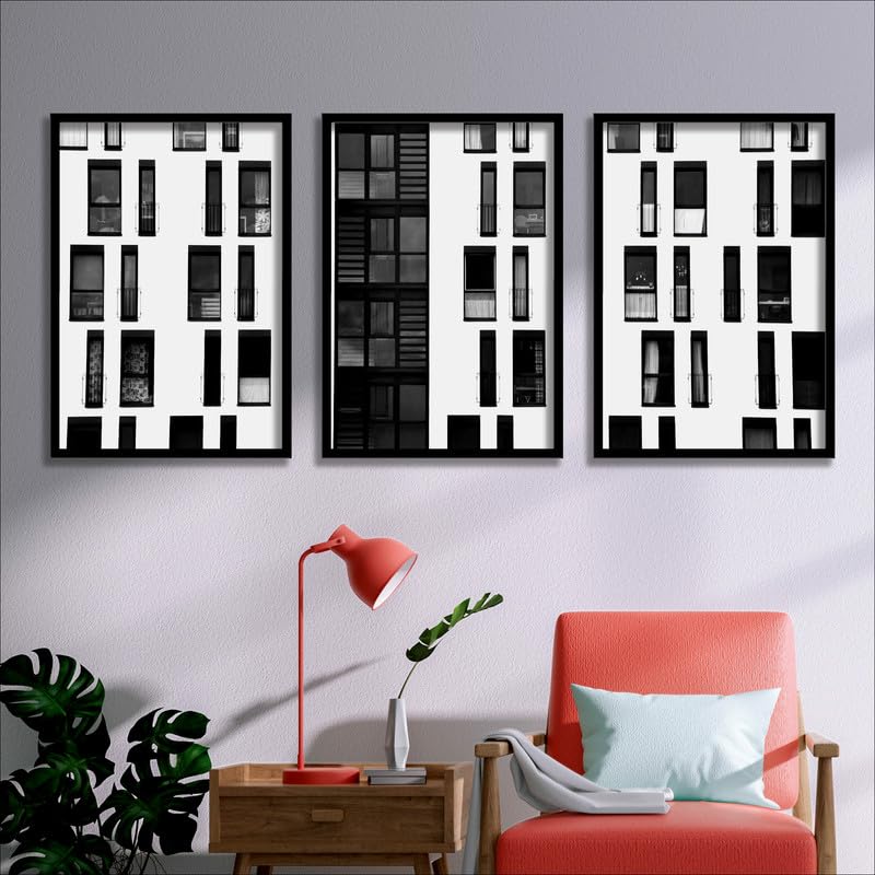 SAF paintings Set of 3 Abstract Wall Painting for Home Decoration SA-BLACKCF33606