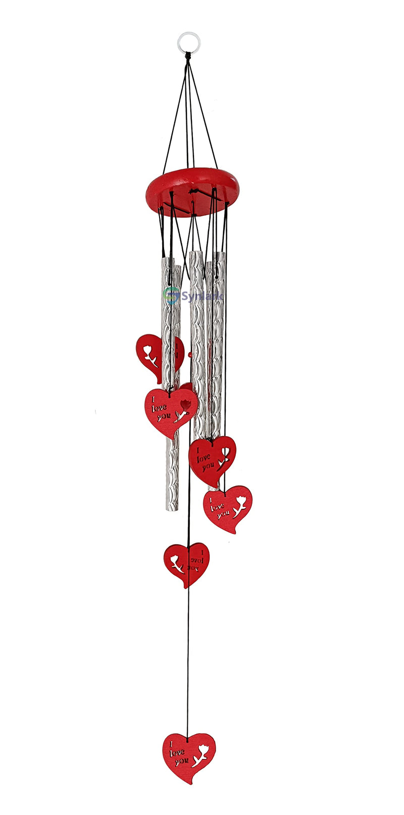 Synlark Wind Chimes for Home & Office Decoration (5 Pipe ILY Heart)