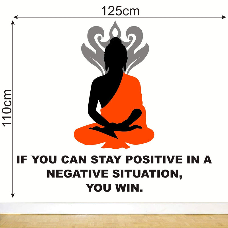 WALLSTICKS ' Lord Buddha - Meditation - Zen - Peace - Inspiration - Quote - Decorative - Wall Sticker ' - WS008 (PVC Vinyl - 125 cm X 110 cm)