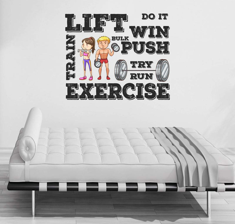 Tuffuk Gym Quotes Large Vinyl Wallstickers for Home Decorations(60 cm x 50 cm)5TZ199