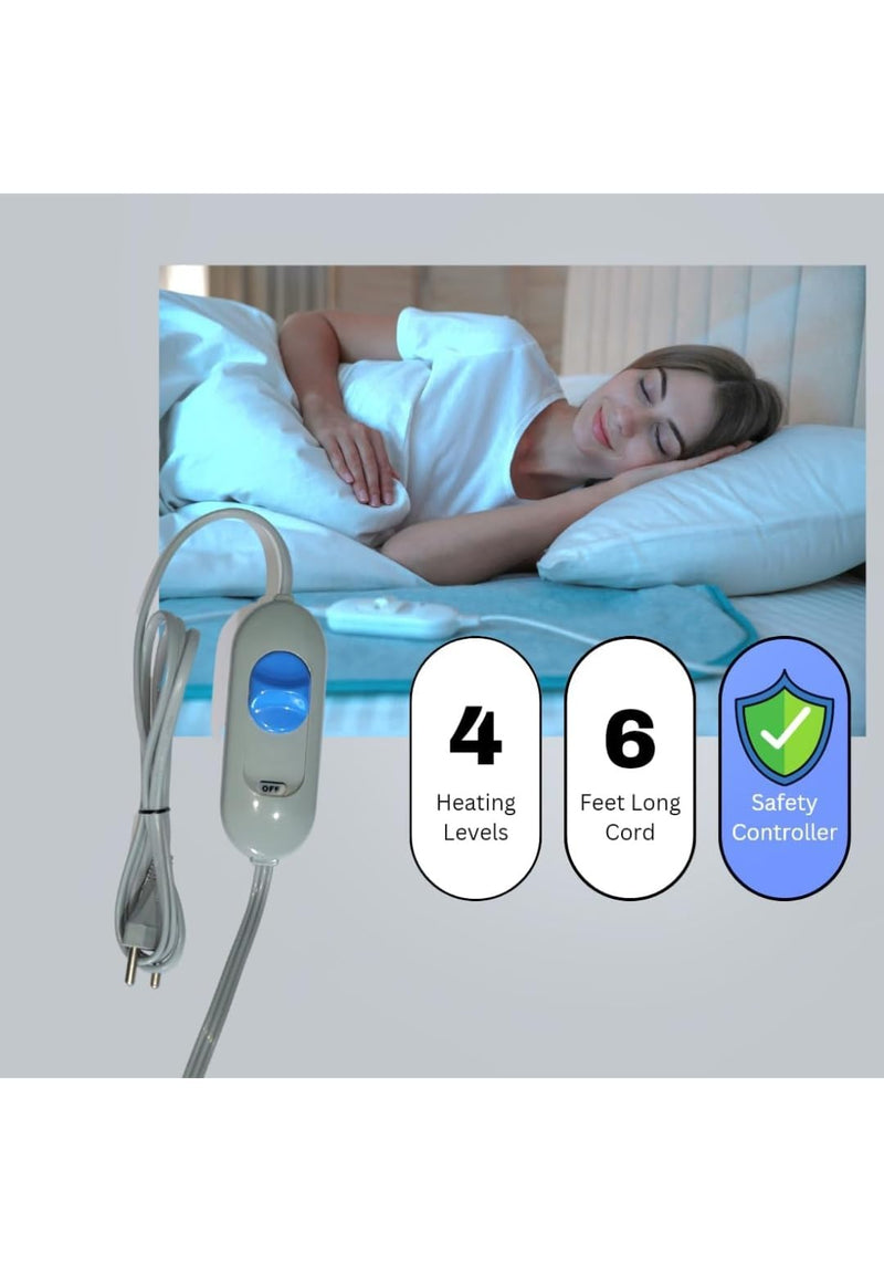 Bell electric blankets for Single Bed - Heating Bed Warmer with 4 Heat Settings - Heating Blanket with Low Power Consumption.(Multicolor)