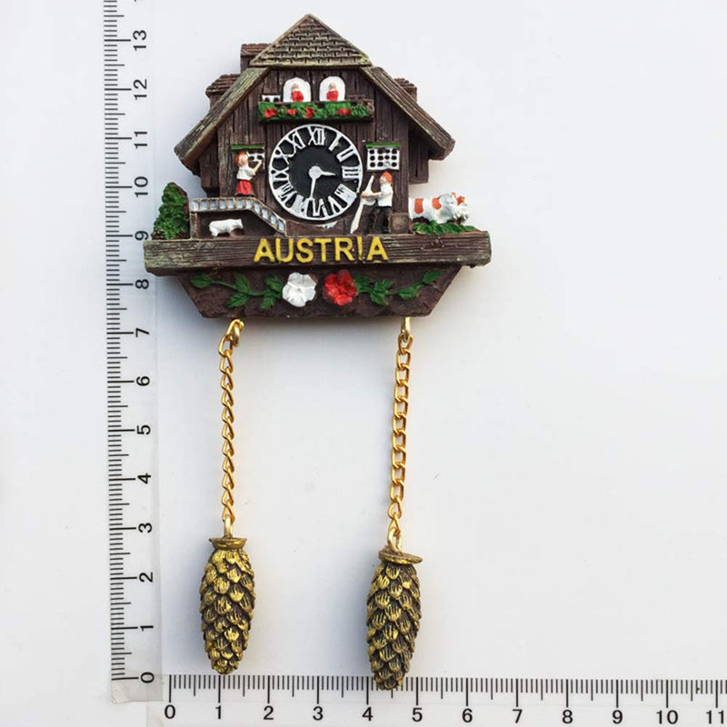 3D Cuckoo Clock Austria Fridge Magnet Souvenir Gift & Collection，Home & Kitchen Decoration Magnetic Sticker, Austria Vienna Refrigerator Magnet