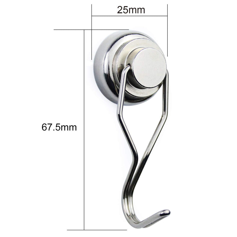 Swivel Swing Magnetic Hook 55LB【 New Upgraded】，Powerful Refrigerator Magnetic Hooks,Strong Neodymium Magnet Hook, Perfect for Refrigerator and Other Magnetic Surfaces - Pack of 10