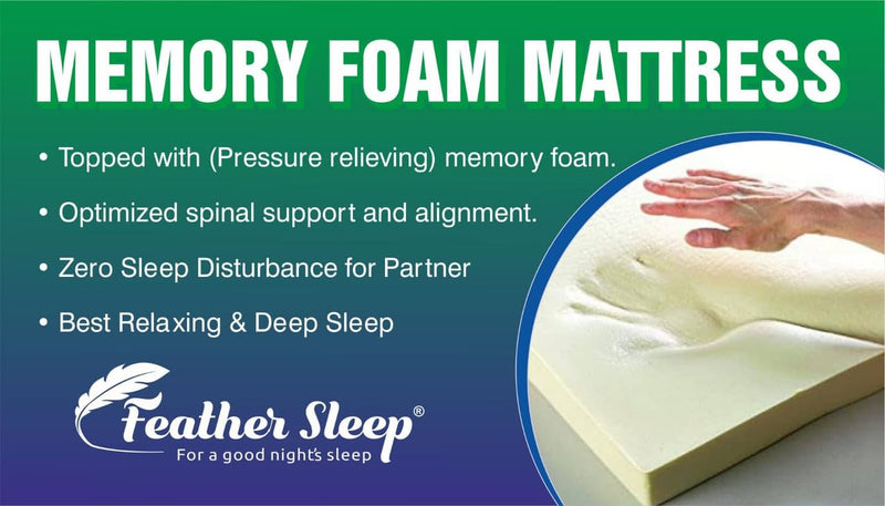 Feather Sleep TOP Memory Foam Pocket Spring Mattress |Latex Feel Mattress | 8 Years Warranty | King Bed Size Mattress Responsive Support (78x72x7 inch)