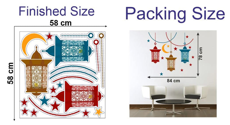 Delight Art Hanging Lamp Design Wall Sticker Size - (84 * 78) cm Model id - (DAMC00835L)