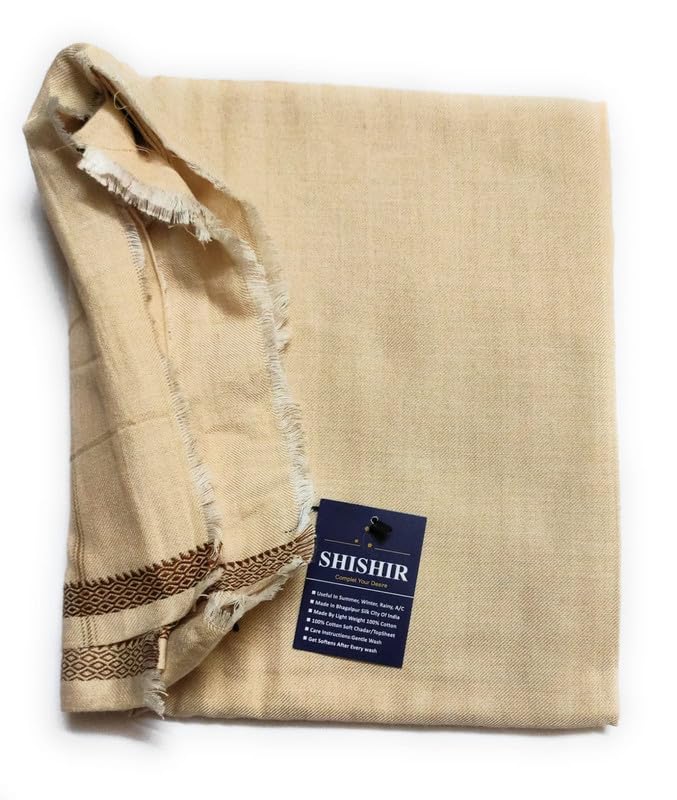 SHISHIR Pure Bhagalpuri 100% Cotton Thin Blanket for AC and Rainy Season | Dull Chadar | Top Sheet | AC Chadar | Travelling | for Sleeping in All Season (Pack of 1)