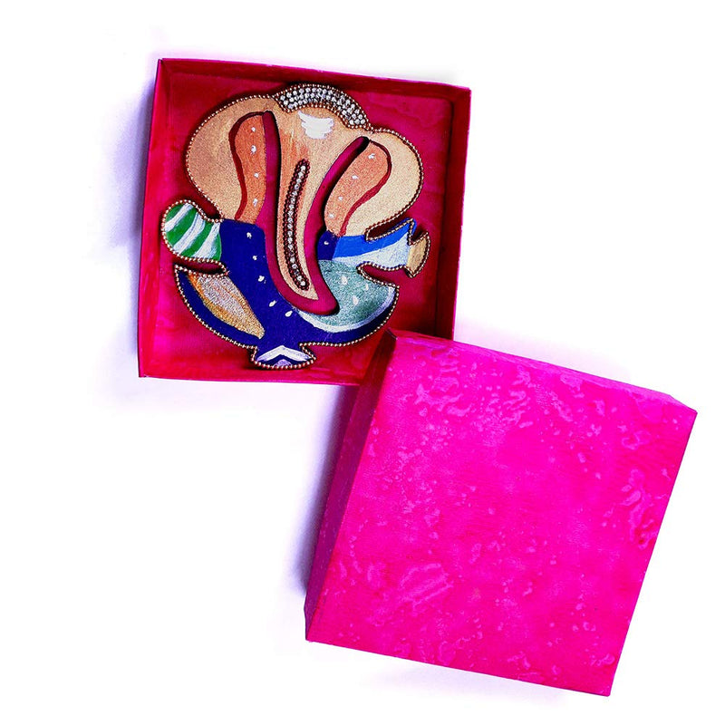 Dhanashree Creation Handmade Multicolor Ganesha Wooden Magnet