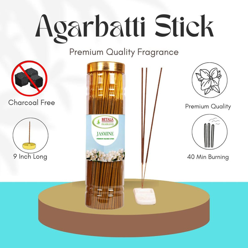 Betala Fragrance 4 in 1 Flavour Agarbatti for Pooja, 4 Packs of 100 Gm Incense Sticks (60 Batti in Each) (Chandan, Gulab, Jasmine, Lavender)