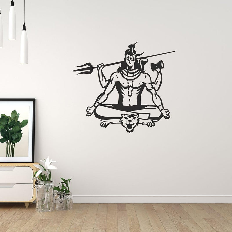 CVANU Mahadev Transparent Self-Adhesive Vinyl Wall Sticker for Wall Decoration (21inX24in)_S285