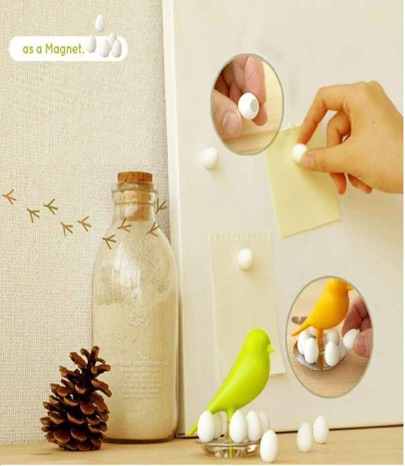 Sparrow Egg & Bird Shape Magnets 6 Eggs & 1 Bird for Note Holder Sticker, Home, Office, Refrigerator Decoration