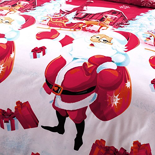 Ubersweet® 4pcs Polyester Fiber 3D Printed Cartoon Merry Christmas Gift Santa Claus Deep Po et Bedding Set B lo ES Cover Bed Sheet 2 Pillowcases'