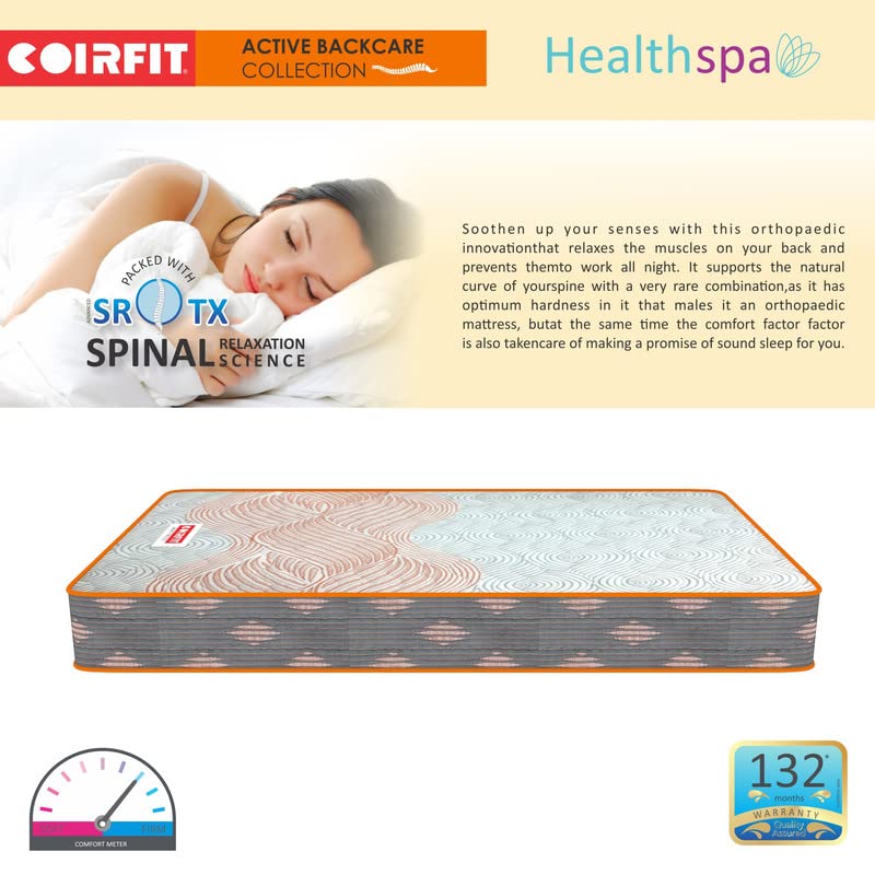 Coir FIT Health Spa with SrtX��Technology 8-inch Queen Size Latexo HR Foam Mattress (Off-White, 75x70x8)