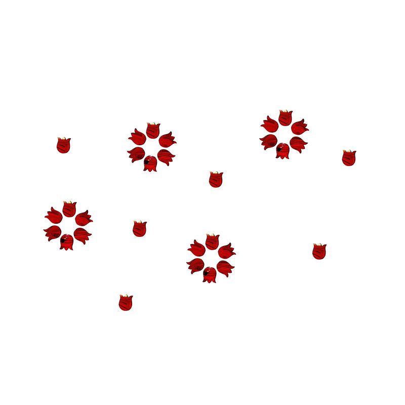 Sticker Hub Acrylic 3D flower Bud mirror wall sticker (Red)