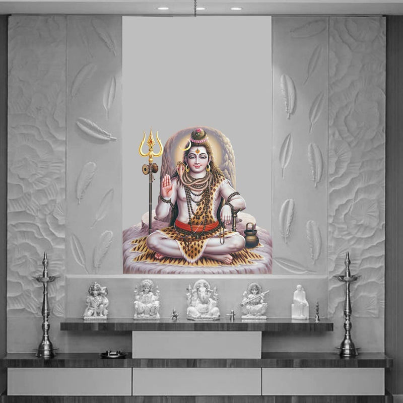 god & god's Lord Shiva Large Self Adhesive Wall Sticker for Home Decoration(Pack of 1)