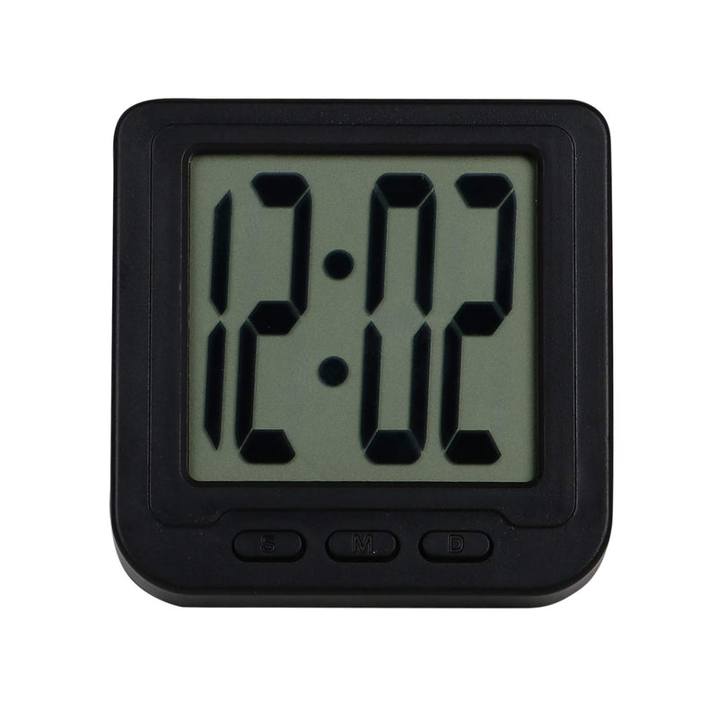 FEDUS Plastic Digital Magnet Led Date And Time Clock With Flexible Back Stand (Black) Pack Of 1(39Wx39Lx31H Inches)