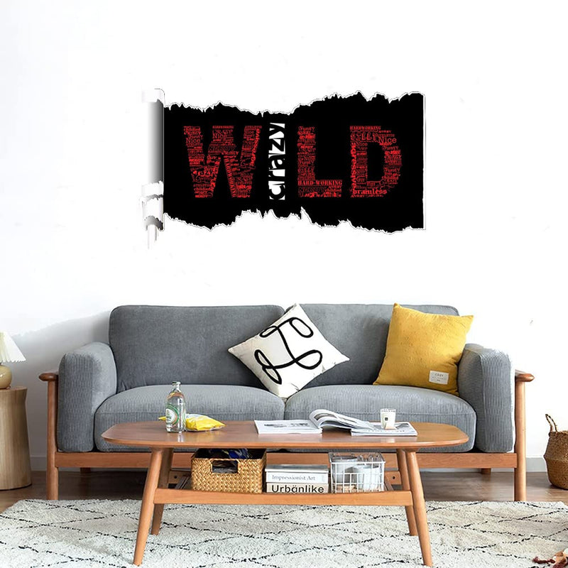 GADGETS WRAP Printed Wall Decal Sticker Scratched Paper Style Wall Decal (90cm x 50cm) - Wild Crazy