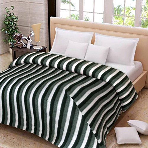 LatestHomeStore Sleeping Well Solid Fabric Checked and Striped winter Fleece Polor Blanket 90 x 90 (Multicolour)