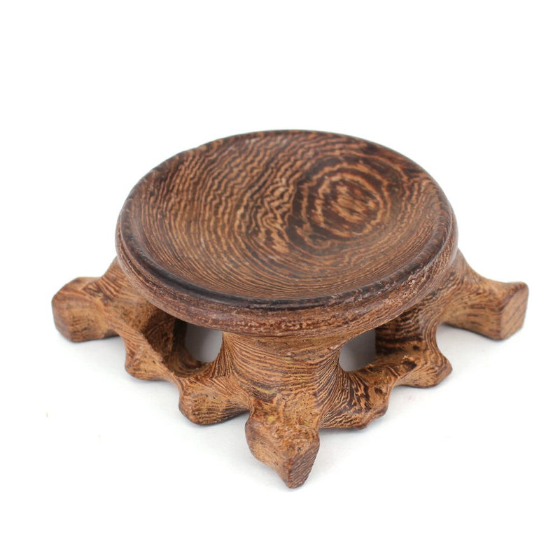 ZHAMS Crystal Ball 3 Inch (80mm) with Exquisite Root Carving Wood Stand (Clear)