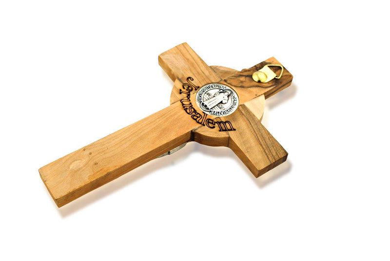 St. Benedict Olive Wood Crucifix Cross (6 1/2 INCH)