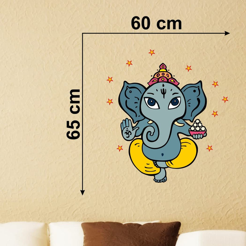 Delight Art Ganesh Ji Bhagwan Design Wall Sticker Size - (60 * 65) cm Model id - (DAMC00300L)