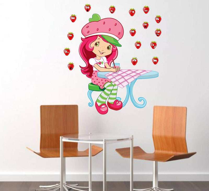 Tuffuk Strawberry Kid Large Vinyl Wallstickers for Home Decorations(70 cm x 80 cm)5TZ0189