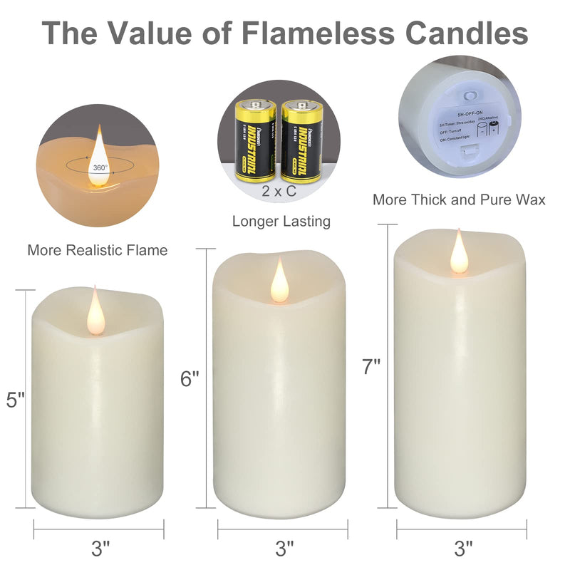 Set of 3 Flameless Candles