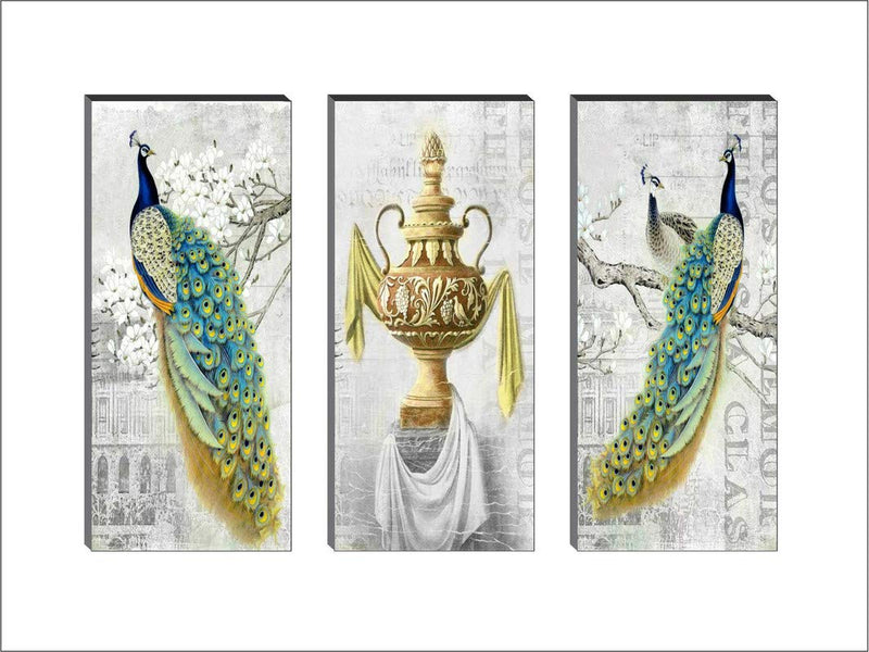 SAF 6MM MDF Board Peacock Multi-Effect Design Painting 15 Inch X 18 Inch BANFJ92