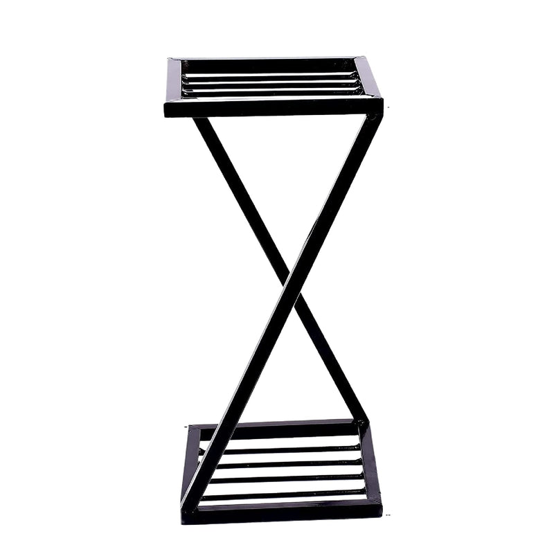 N.A Supplier Metal Stylish New Z Shape X Shape Metal Planters Stand| Black Stand Strong Legs Perfect Stand for Planter Indoor and Outdoor (40 CM Stand) Set of 1