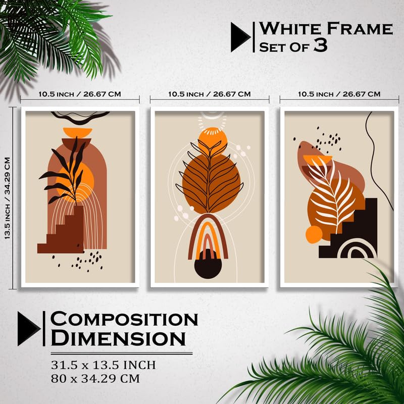 SAF paintings Set of 3 Modern Boho Art Wall Painting For Home And Office ol-COMBO-2208-K3