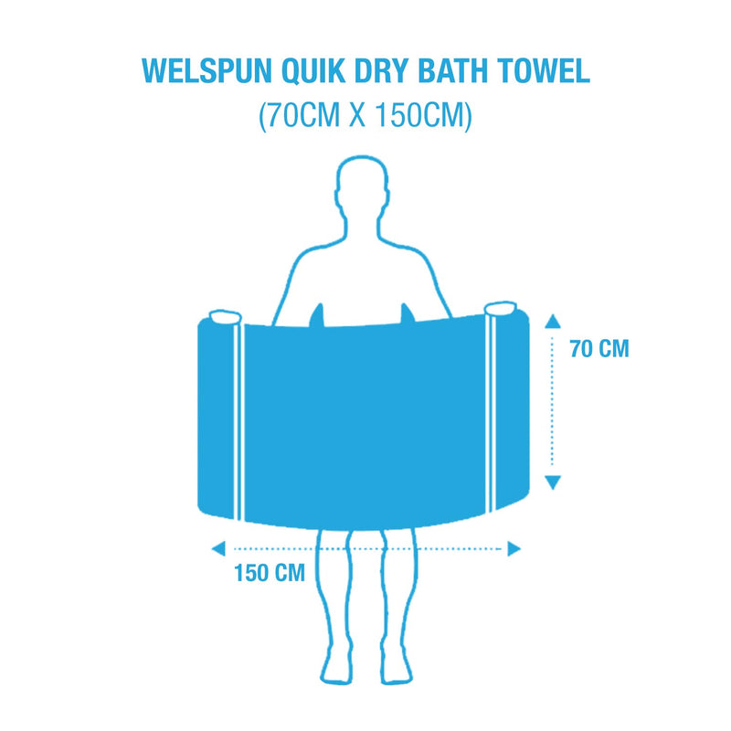 Welspun 100% Cotton Bath Towel Quick to Dry Attractive Border High Absorbency 375 GSM Grey Cotton Towels for Bath