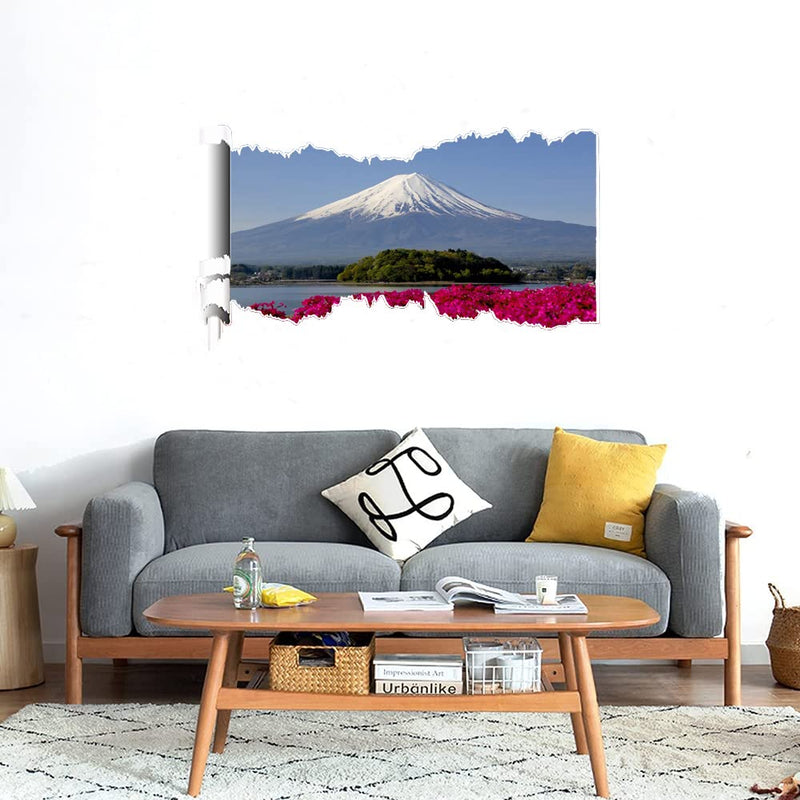 GADGETS WRAP Printed Wall Decal Sticker Scratched Paper Style Wall Decal (90cm x 50cm) - Snow Mountain