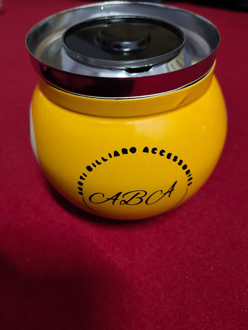 ABA Snooker and Pool 9 Ball Billiard Table Ashtray, Chrome-Plated Metal, Yellow